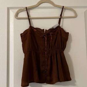 NWT Brown lace Camisole top